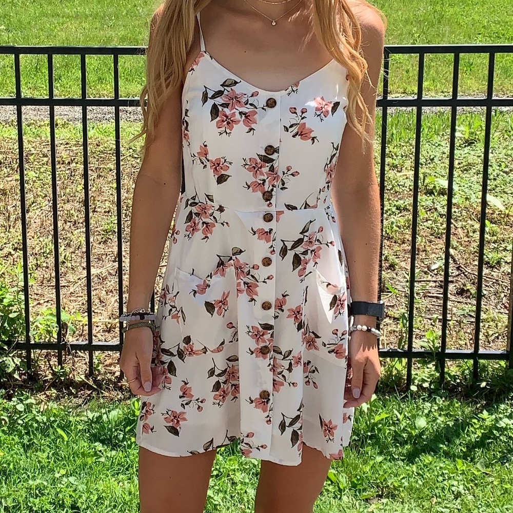 White floral dress